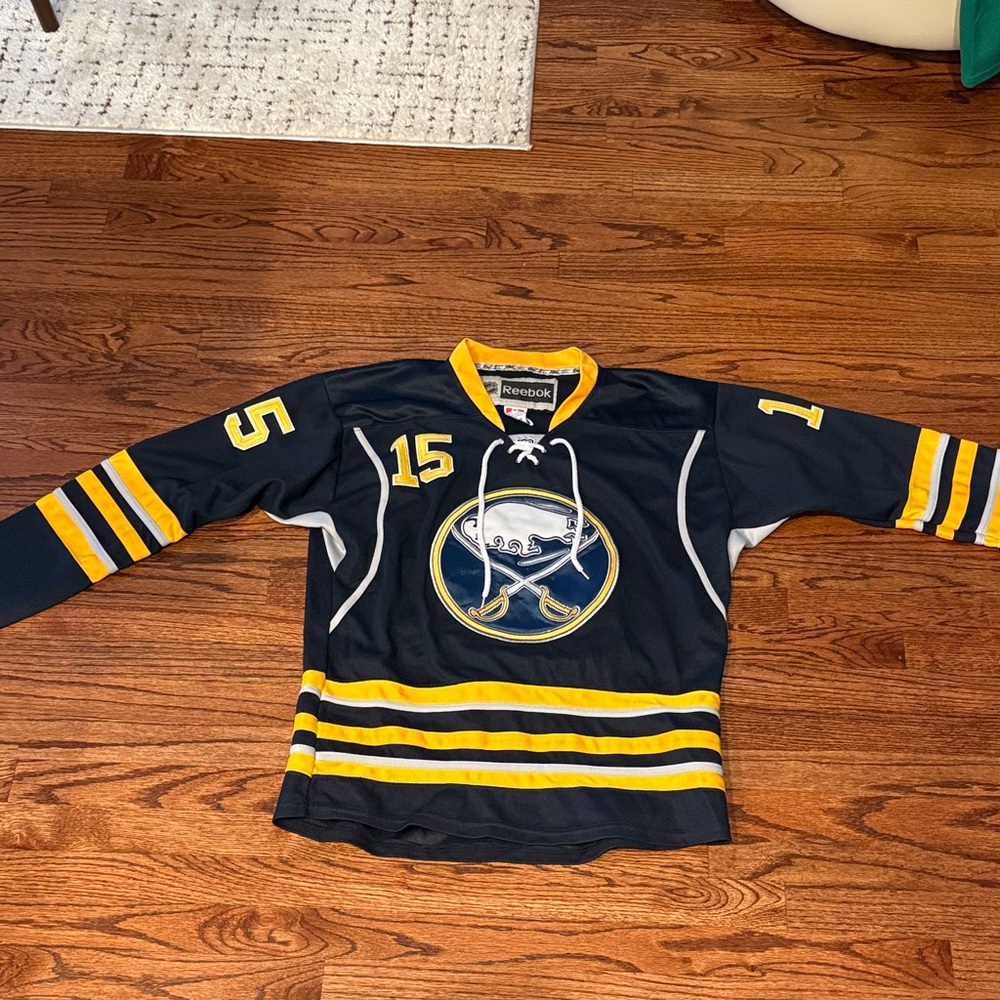 Reebok Navy and Yellow Buffalo Sabres Jack Eichel Hockey Jersey